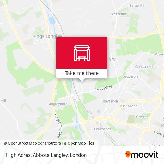 High Acres, Abbots Langley map