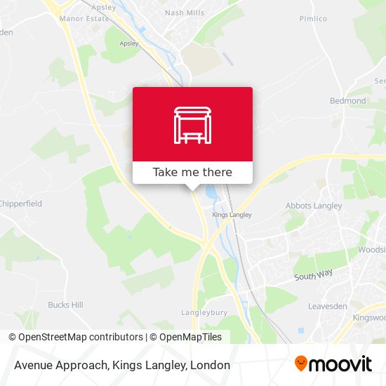 Avenue Approach, Kings Langley map