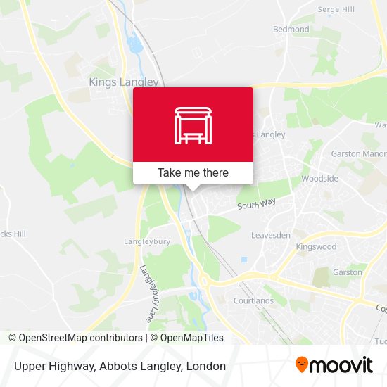 Upper Highway, Abbots Langley map