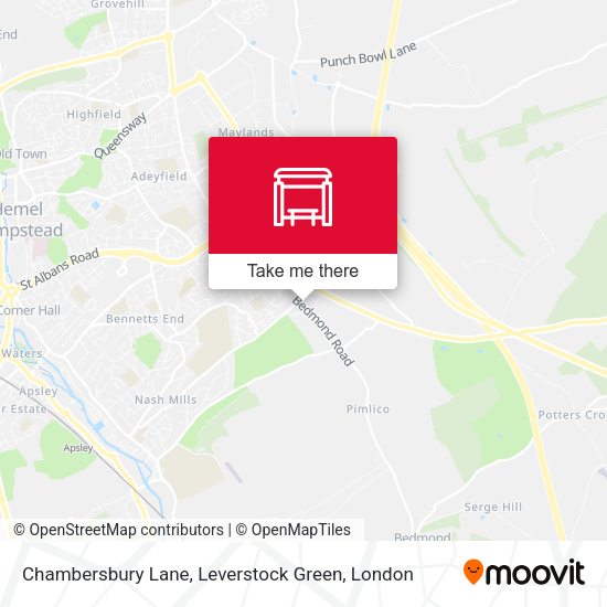Chambersbury Lane, Leverstock Green map