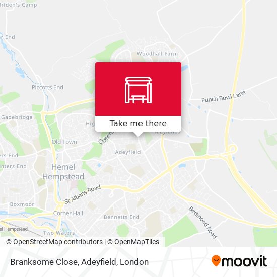 Branksome Close, Adeyfield map