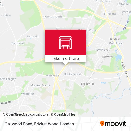 Oakwood Road, Bricket Wood map