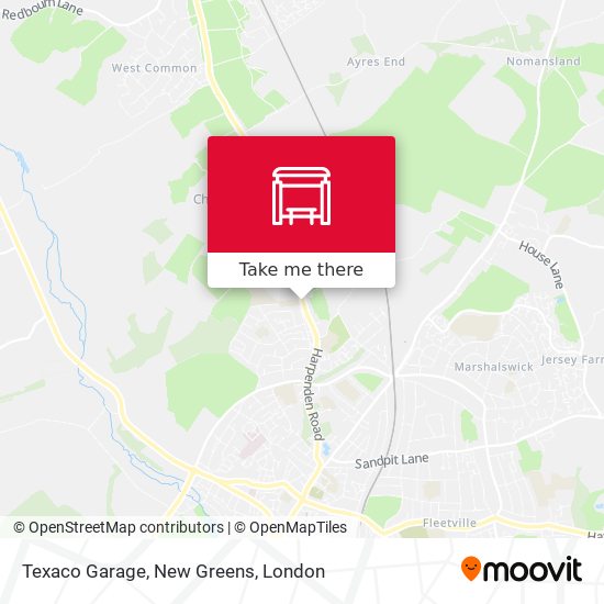 Texaco Garage, New Greens map