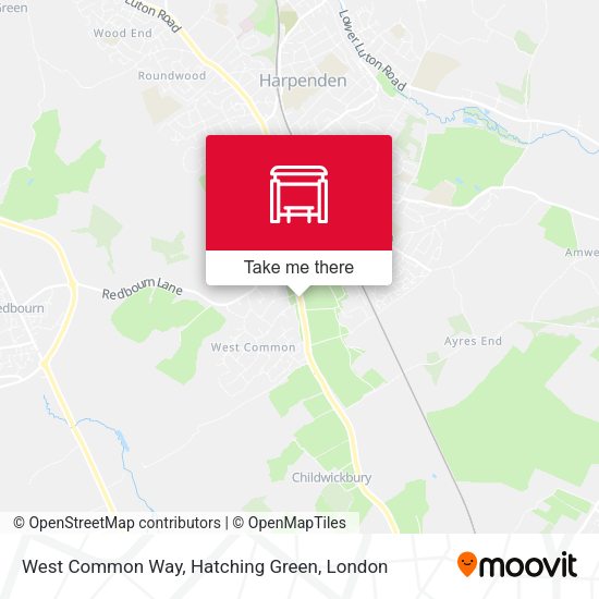 West Common Way, Hatching Green map
