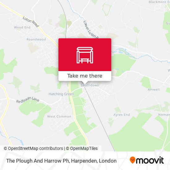 The Plough And Harrow Ph, Harpenden map