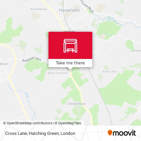Cross Lane, Hatching Green map