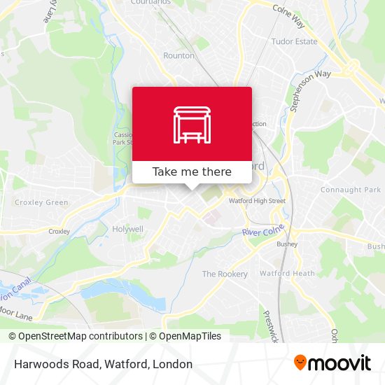 Harwoods Road, Watford map