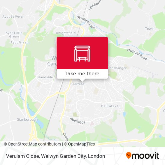 Verulam Close, Welwyn Garden City map