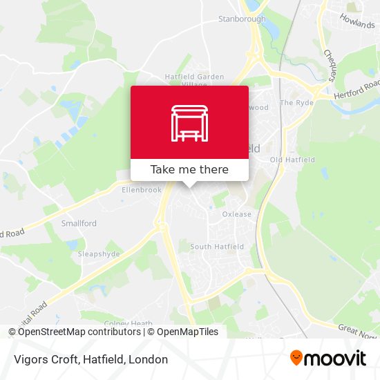 Vigors Croft, Hatfield map
