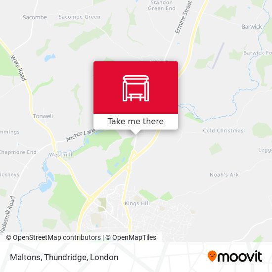 Maltons, Thundridge map