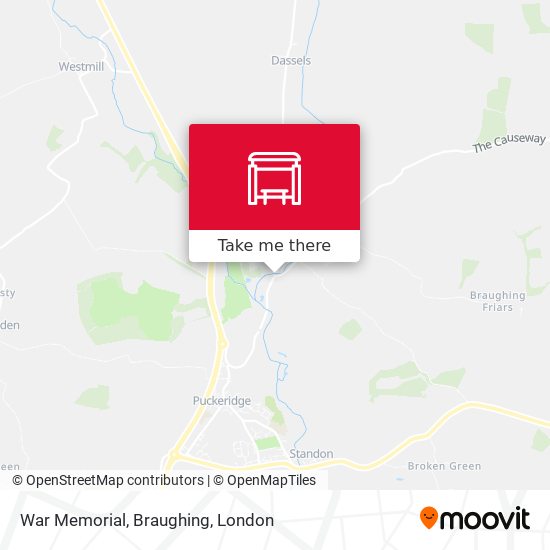 War Memorial, Braughing map