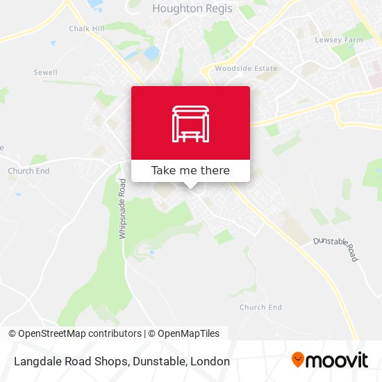 Langdale Road Shops, Dunstable map