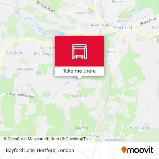 Bayford Lane, Hertford map