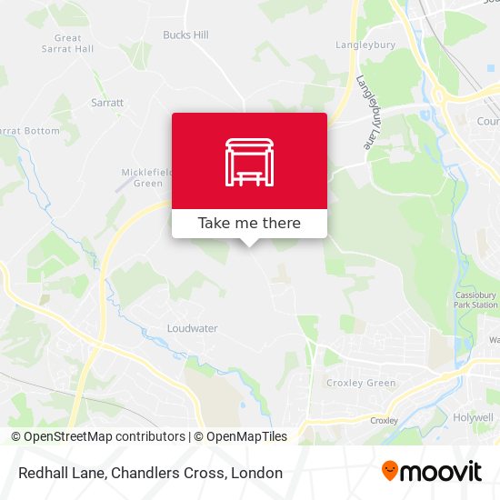 Redhall Lane, Chandlers Cross map