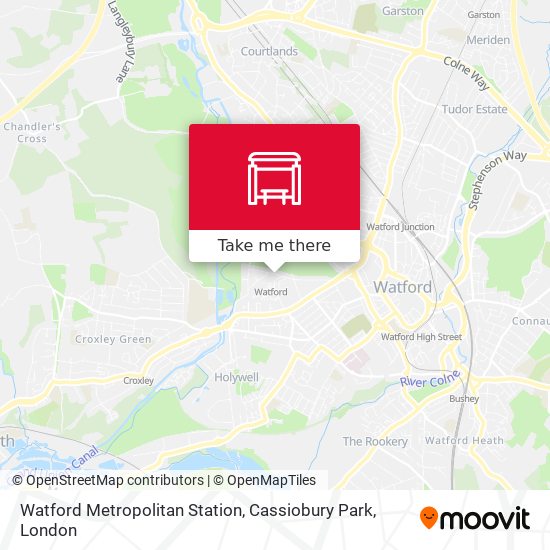 Watford Metropolitan Station, Cassiobury Park map