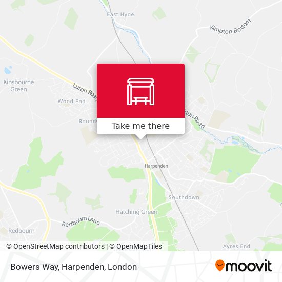 Bowers Way, Harpenden map