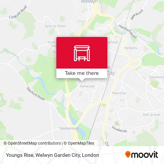 Youngs Rise, Welwyn Garden City map