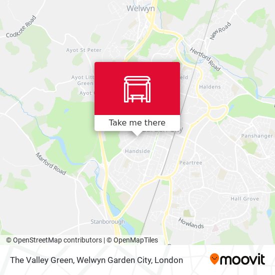 The Valley Green, Welwyn Garden City map