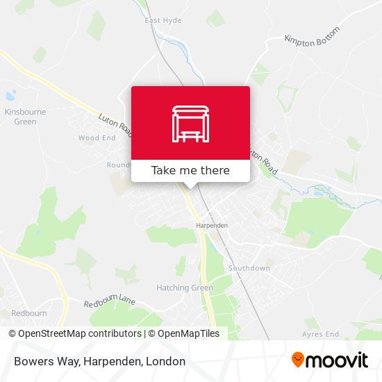 Bowers Way, Harpenden map