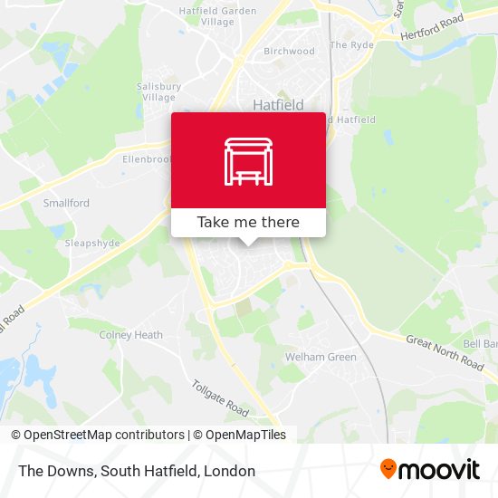 The Downs, South Hatfield map