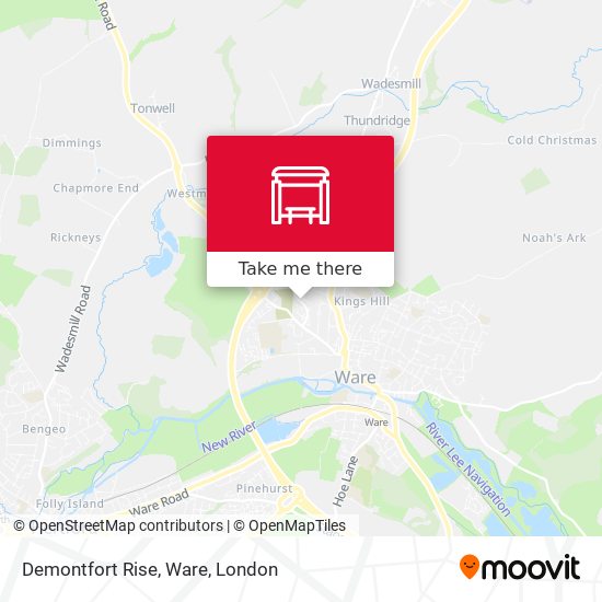 Demontfort Rise, Ware map