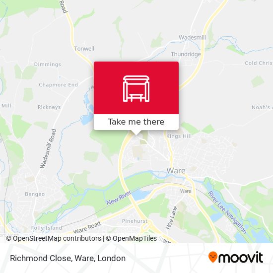 Richmond Close, Ware map