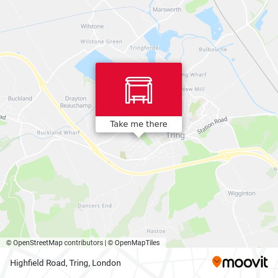 Highfield Road, Tring map