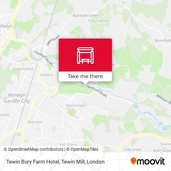 Tewin Bury Farm Hotel, Tewin Mill map