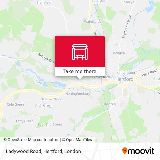Ladywood Road, Hertford map