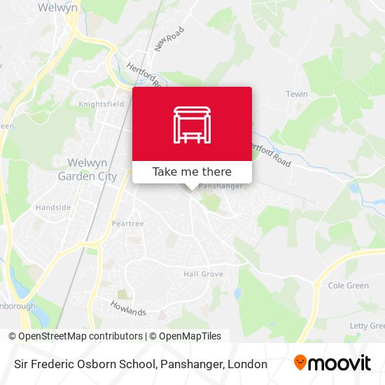 Sir Frederic Osborn School, Panshanger map