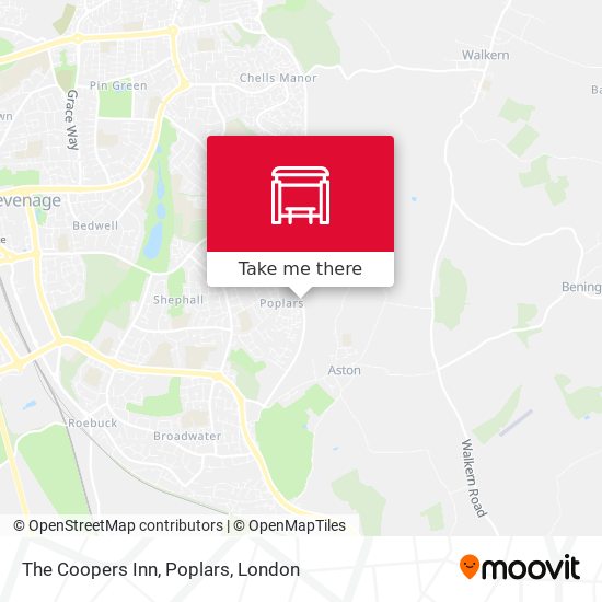 The Coopers Inn, Poplars map