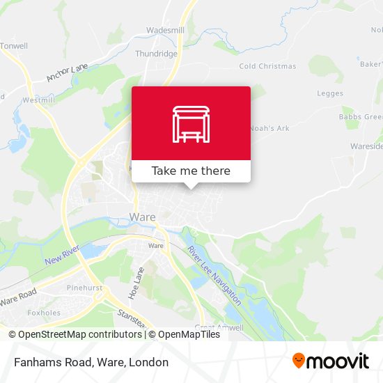Fanhams Road, Ware map