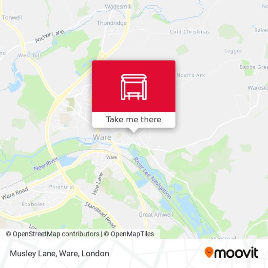 Musley Lane, Ware map