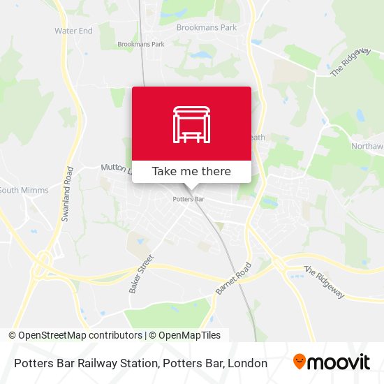 Potters Bar Railway Station, Potters Bar map