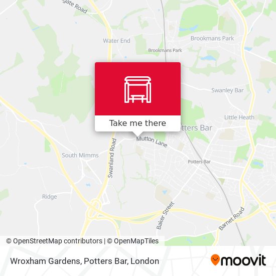 Wroxham Gardens, Potters Bar map