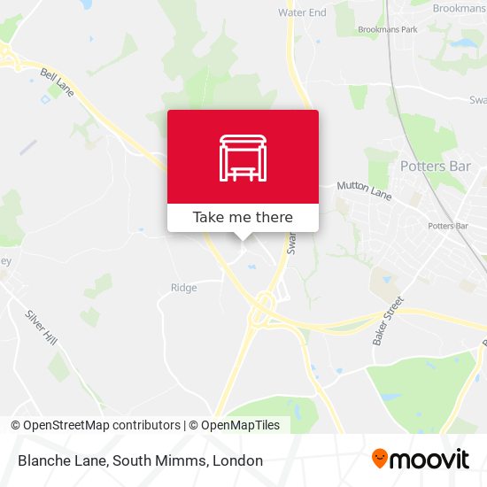 Blanche Lane, South Mimms map