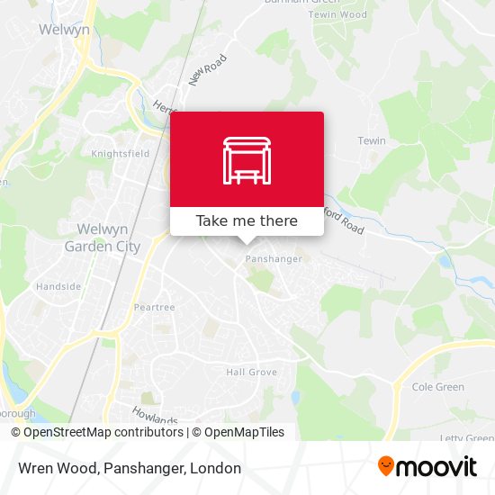 Wren Wood, Panshanger map