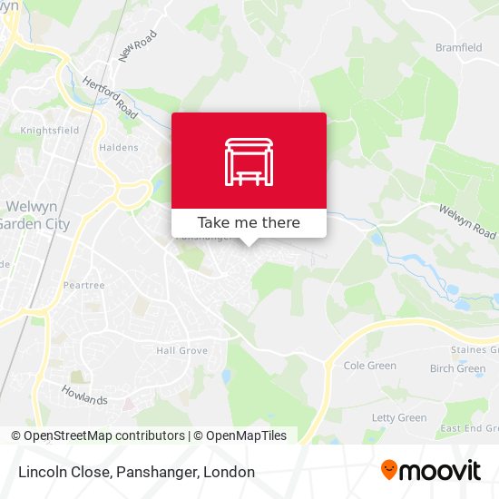 Lincoln Close, Panshanger map