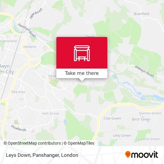 Leys Down, Panshanger map