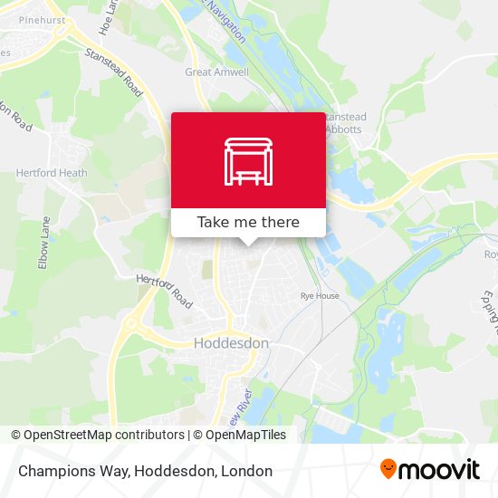 Champions Way, Hoddesdon map
