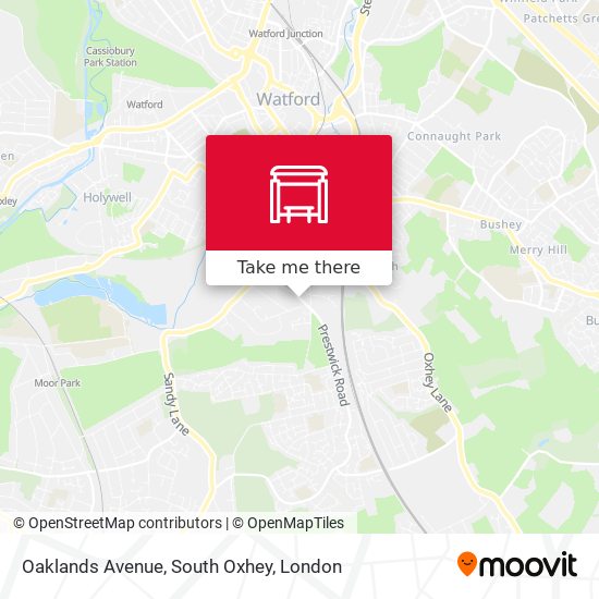 Oaklands Avenue, South Oxhey map