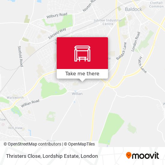Thristers Close, Lordship Estate map