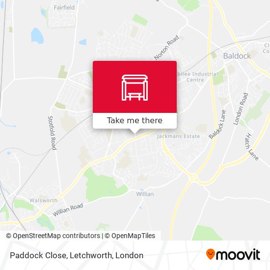 Paddock Close, Letchworth map