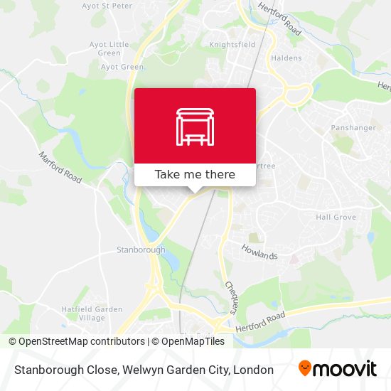 Stanborough Close, Welwyn Garden City map