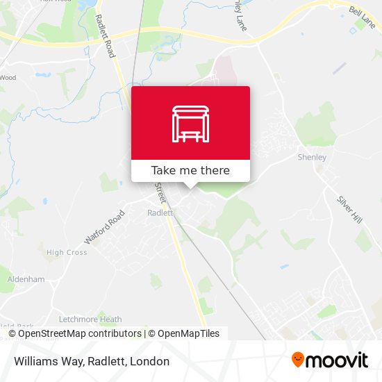 Williams Way, Radlett map