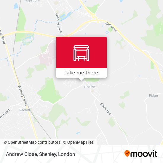 Andrew Close, Shenley map