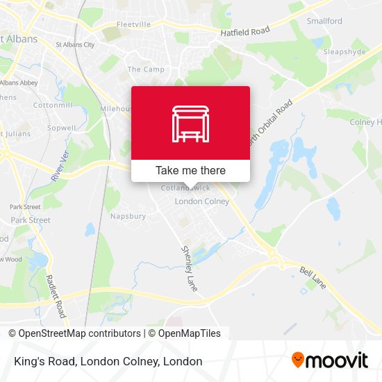 King's Road, London Colney map
