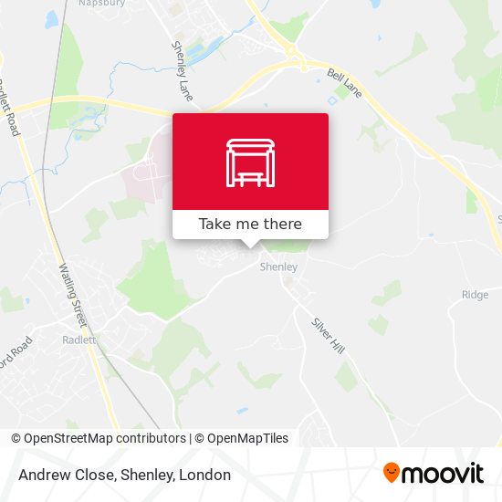 Andrew Close, Shenley map