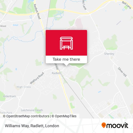 Williams Way, Radlett map