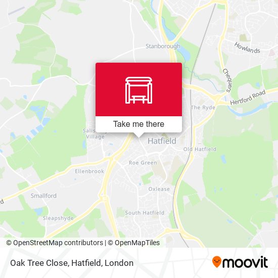 Oak Tree Close, Hatfield map